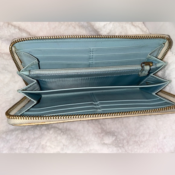 Coach Leather & Canvas Monogram Accordion Long Zip Wallet - Picture 6 of 12